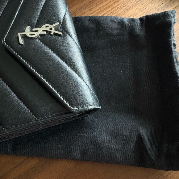 YSL black leather envelope wallet/card holder - Picture 7 of 7